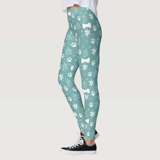 Hondenpoten en vakantie Botten Patroon Leggings (Links)