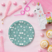 Hondenpoten en vakantie Botten Patroon Papieren Bordje (Feest)