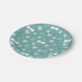 Hondenpoten en vakantie Botten Patroon Papieren Bordje (Gekanteld)