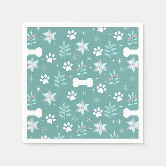 Hondenpoten en vakantie Botten Patroon Servet (Voorkant)