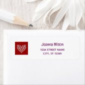 Hondenpoten Hart Schattige Modern Hedendaags Adres Etiket (Insitu)