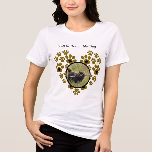 Hondenpoten Hartvorm Tri-Blend Shirt (Voorkant)
