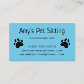 Hondenpoten helderblauwe Visitekaartjes (Voorkant)