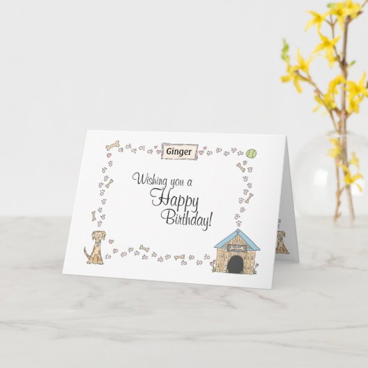 Hondenpoten Kaart (Gele Bloem)