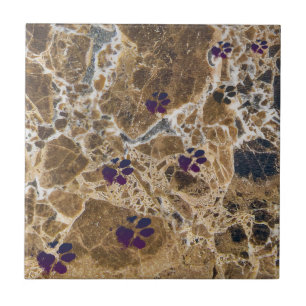 Hondenpoten Marmer Bruin   Keramische Tegel Tegeltje