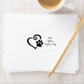 ** HONDENPOTEN MET HART** ADRESETIKETTEN ETIKET (Insitu)