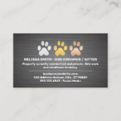 Hondenpoten metaal geborsteld | hondenkam visitekaartje (Achterkant)