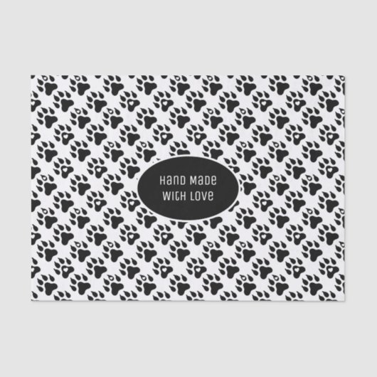 Hondenpoten minimaal Modern Je eigen tekst Tissuepapier (Voorkant)