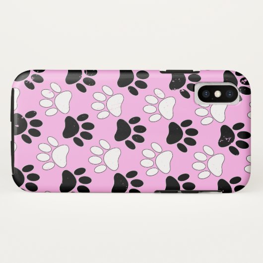 Hondenpoten op roze achtergrond Case-Mate iPhone case (Achterkant (horizontaal))