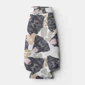 Hondenpoten patroon zwart Labrador Flesjeskoeler (Voorkant)