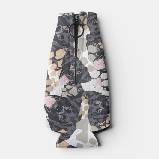 Hondenpoten patroon zwart Labrador Flesjeskoeler (Achterkant)