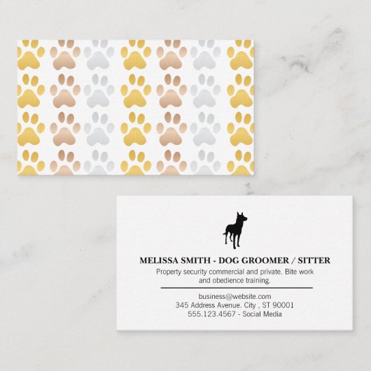 Hondenpoten Visitekaartje (Voorkant / Achterkant)