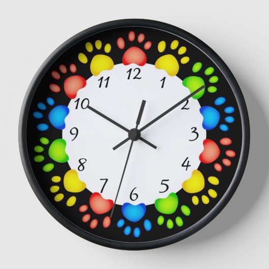 Hondenpoten Wandklok (Voorkant)