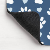 Hondenpoten, witte poten, blauwe harten, Jouw naam Muismat (Hoek)