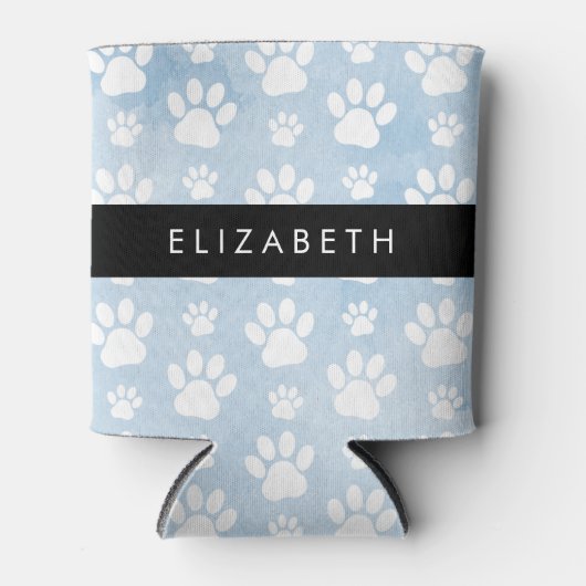 Hondenpoten, witte poten, blauwe Waterverven, Jouw Blikjeskoeler (Voorkant)