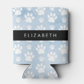 Hondenpoten, witte poten, blauwe Waterverven, Jouw Blikjeskoeler (Achterkant)