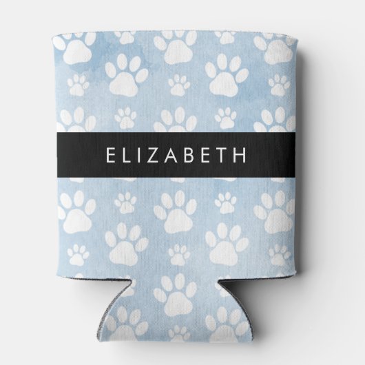 Hondenpoten, witte poten, blauwe Waterverven, Jouw Blikjeskoeler (Achterkant)