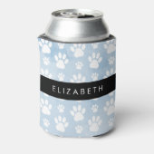 Hondenpoten, witte poten, blauwe Waterverven, Jouw Blikjeskoeler (Blikje Achterkant)