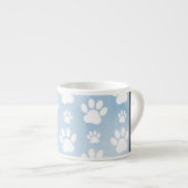 Hondenpoten, witte poten, blauwe Waterverven, Jouw Espresso Kop (Voorkant rechts)