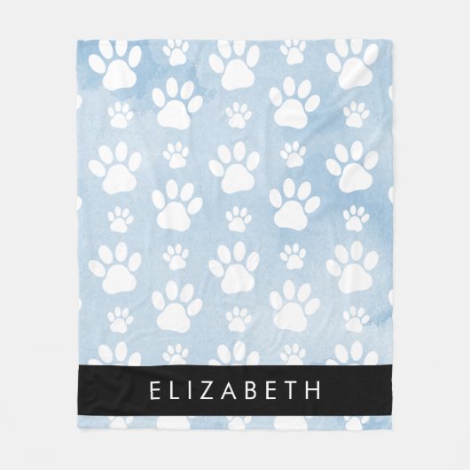 Hondenpoten, witte poten, blauwe Waterverven, Jouw Fleece Deken (Voorkant)