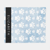 Hondenpoten, witte poten, blauwe Waterverven, Jouw Fleece Deken (Voorkant (Horizontaal))
