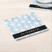 Hondenpoten, witte poten, blauwe Waterverven, Jouw Kartonnen Onderzetters (Schuin)