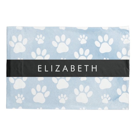 Hondenpoten, witte poten, blauwe Waterverven, Jouw Kussensloop (Achterkant)