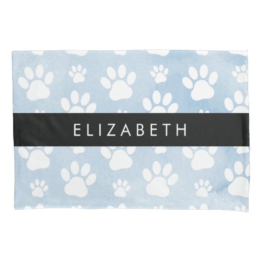 Hondenpoten, witte poten, blauwe Waterverven, Jouw Kussensloop (Voorkant)