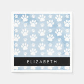 Hondenpoten, witte poten, blauwe Waterverven, Jouw Servet (Voorkant)