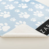 Hondenpoten, witte poten, blauwe Waterverven, Jouw Sherpa Deken (3/4)