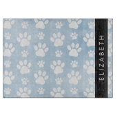 Hondenpoten, witte poten, blauwe Waterverven, Jouw Snijplank (Voorkant)