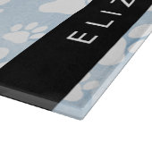 Hondenpoten, witte poten, blauwe Waterverven, Jouw Snijplank (Hoek)