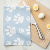 Hondenpoten, witte poten, blauwe Waterverven, Jouw Theedoek (Quarter Fold)