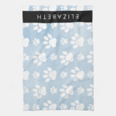 Hondenpoten, witte poten, blauwe Waterverven, Jouw Theedoek (Verticaal)