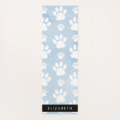 Hondenpoten, witte poten, blauwe Waterverven, Jouw Yogamat (Achterkant)