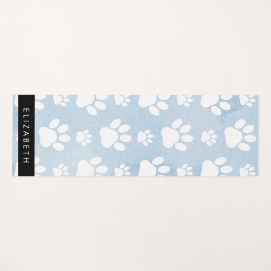 Hondenpoten, witte poten, blauwe Waterverven, Jouw Yogamat (Voorkant (horizontaal))