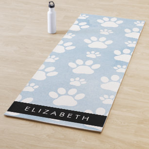 Hondenpoten, witte poten, blauwe Waterverven, Jouw Yogamat