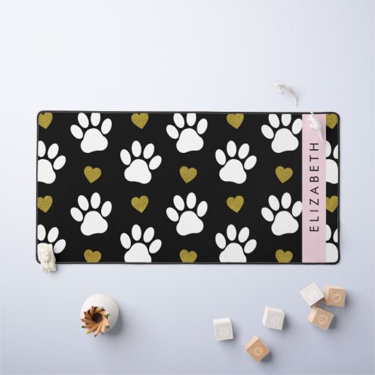 Hondenpoten, witte poten, gouden harten, Jouw naam Bureaumat (Kindertafel)