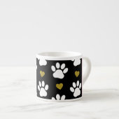 Hondenpoten, witte poten, gouden harten, Jouw naam Espresso Kop (Voorkant rechts)