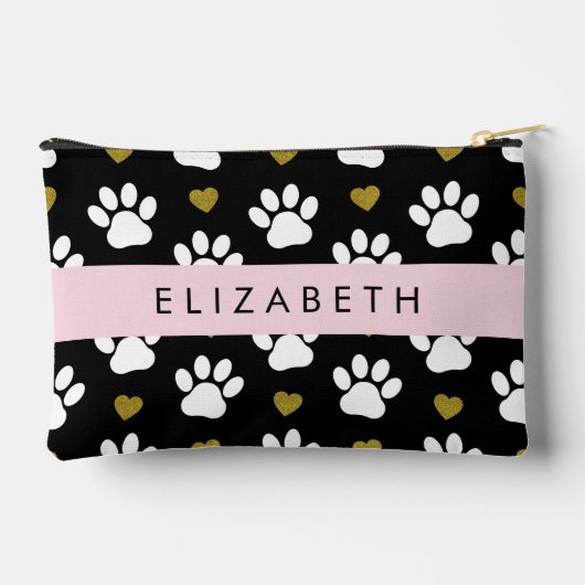 Hondenpoten, witte poten, gouden harten, Jouw naam Etui (Achterkant)