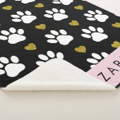 Hondenpoten, witte poten, gouden harten, Jouw naam Sherpa Deken (3/4)