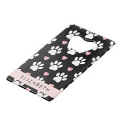 Hondenpoten, witte poten, roze harten, Jouw naam Creditkaart Flessenopener (Achterkant Gekanteld)