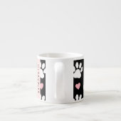 Hondenpoten, witte poten, roze harten, Jouw naam Espresso Kop (Achterkant)