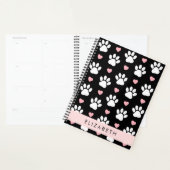 Hondenpoten, witte poten, roze harten, Jouw naam Planner (Display)