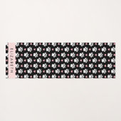 Hondenpoten, witte poten, roze harten, Jouw naam Yogamat (Achterkant (horizontaal))