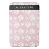 Hondenpoten, witte poten, roze Waterverven, Jouw n Badmat (Voorkant Verticaal)