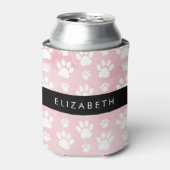 Hondenpoten, witte poten, roze Waterverven, Jouw n Blikjeskoeler (Blikje Voorkant)