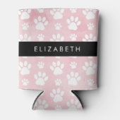 Hondenpoten, witte poten, roze Waterverven, Jouw n Blikjeskoeler (Voorkant)