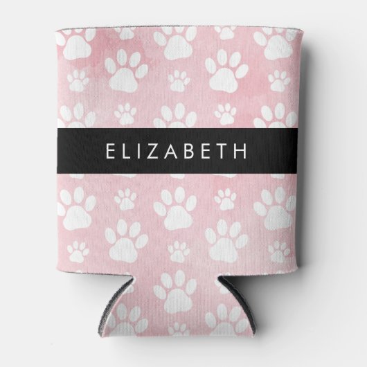 Hondenpoten, witte poten, roze Waterverven, Jouw n Blikjeskoeler (Voorkant)