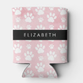 Hondenpoten, witte poten, roze Waterverven, Jouw n Blikjeskoeler (Achterkant)